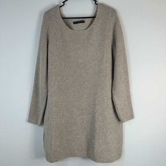 Peruvian Connection 100% Alpaca Waffle Knit Tunic Sweater Womens Large - Picture 1 of 9